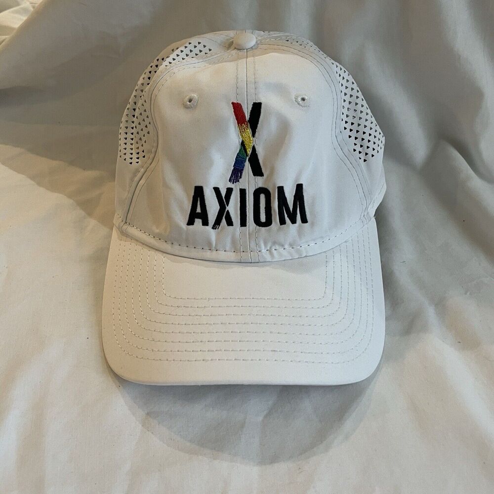 Axiom White Hat Strapback Baseball Adjsutable Breathable